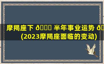 摩羯座下 🍁 半年事业运势 🐳 (2023摩羯座面临的变动)